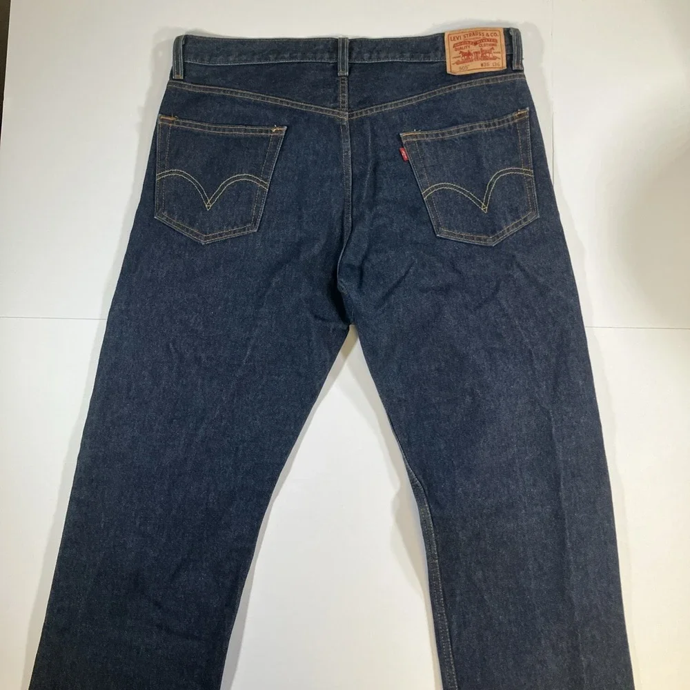 Vintage Levi's 505 Jeans Mens 36x36 Dark Wash Blue Regular Fit Denim Y2K